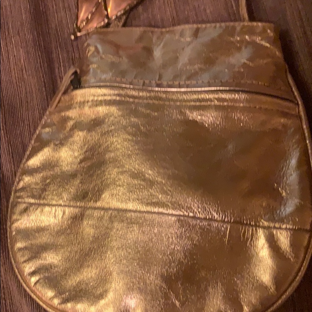 Gold / metal leaves & amethyst evening bag sale - Picture 3 of 12